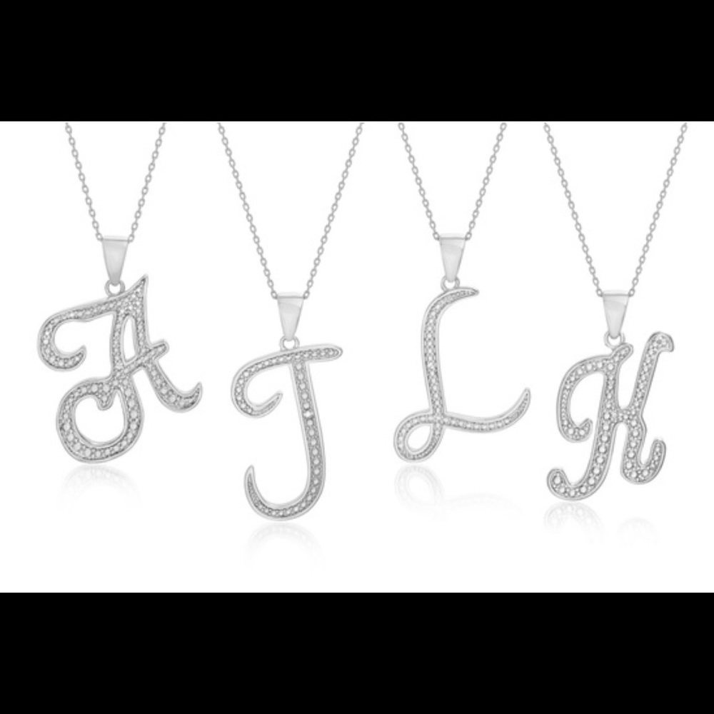 Diamond Accent Pendant in Rhodium or Gold Plated